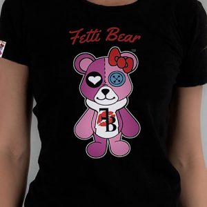Female Fetti Bear® Black Tee